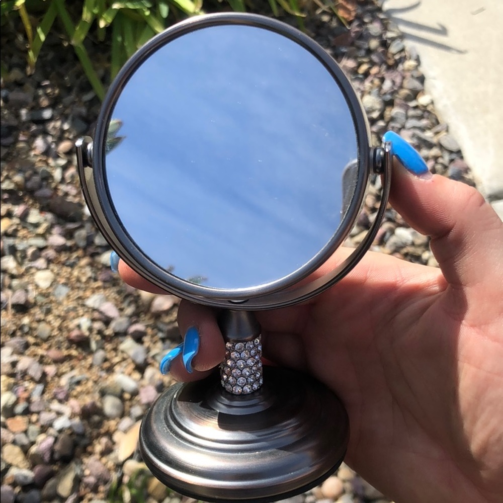 Mini rhinestone mirror